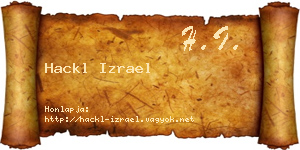 Hackl Izrael névjegykártya